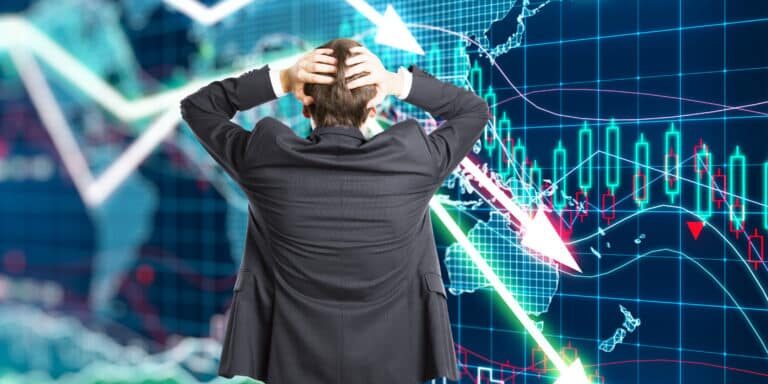 Illustration,Of,The,Crisis,Concept,With,A,Businessman,In,Panic
