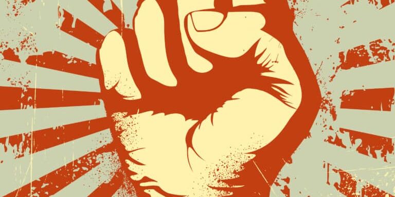Vector,Illustration,Of,Clenched,Fist,Held,High,In,Protest,On Vector,Illustration,Of,Clenched,Fist,Held,High,In,Protest,On