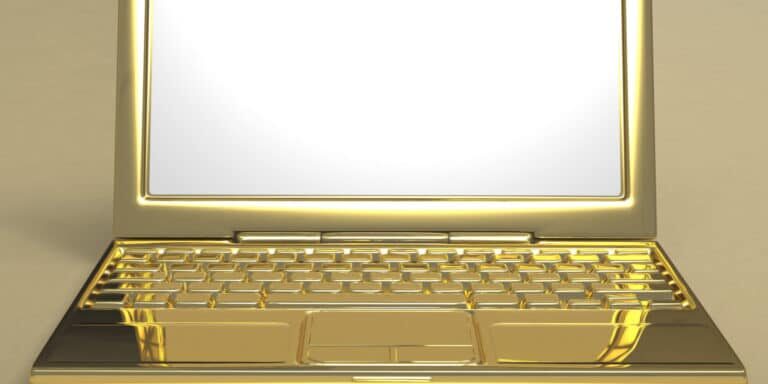 A gold computer.