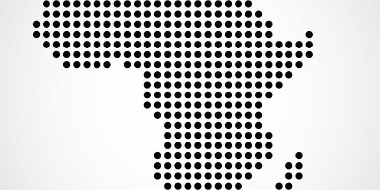 Abstract,Map,Of,Africa,From,Round,Dots,,Vector,Illustration