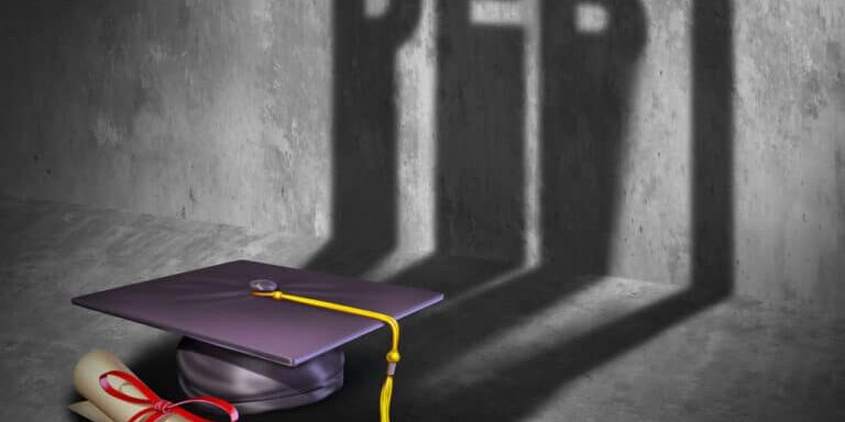 College,Debt,And,Student,Financial,Concept,As,A,Graduation,Mortar