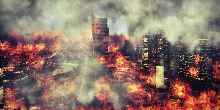 Apocalypse.,Burning,City,,Abstract,Vision.,Photo,Manipulation