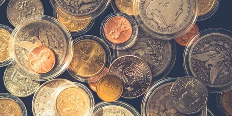 Rare numismatic coins.