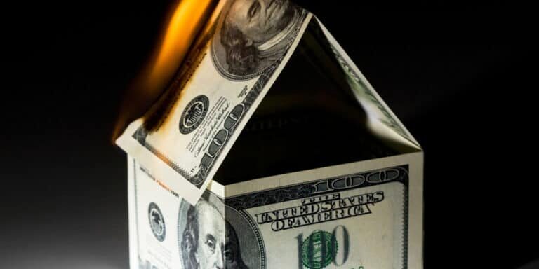 Burning,House,,Made,From,Dollars
